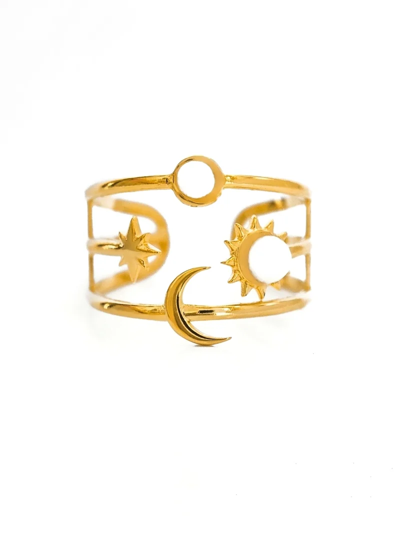 Sonne Mond Sterne Ring