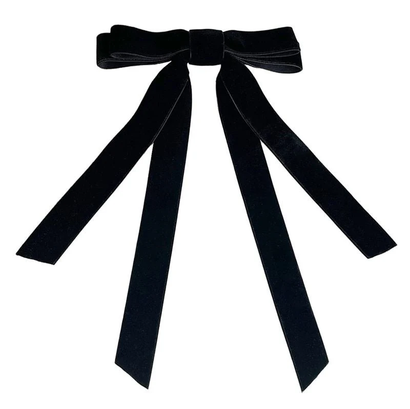 Soho Vania Velvet Bow Hair Clip - Schwarz