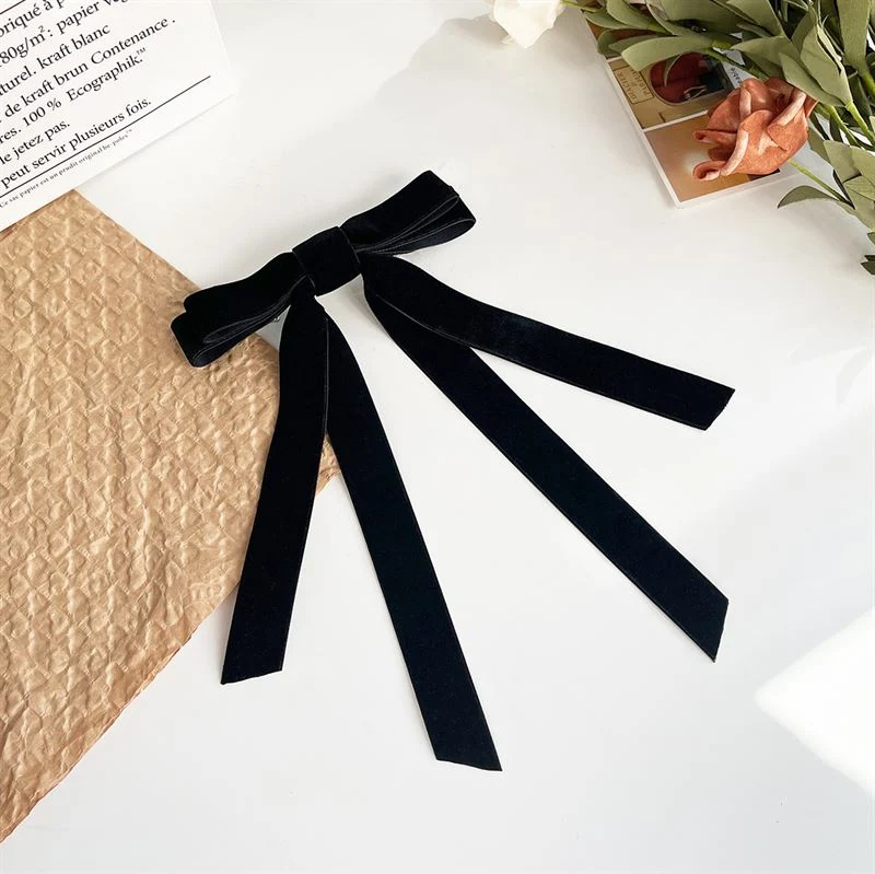 Soho Vania Velvet Bow Hair Clip - Schwarz