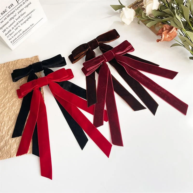 Soho Vania Velvet Bow Hair Clip - Schwarz