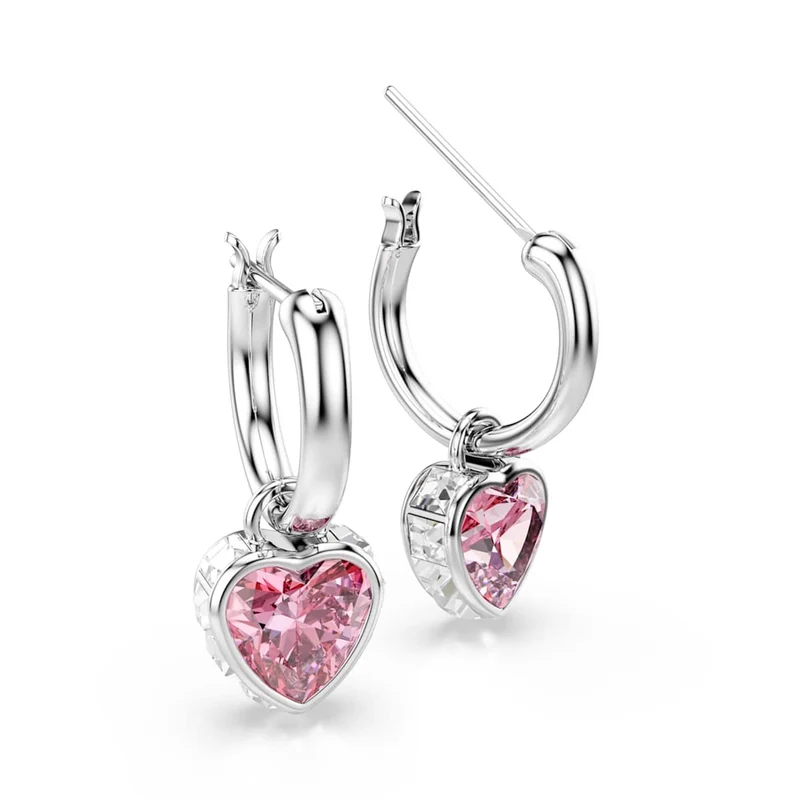Swarovski Chroma Ohrringe in Silberoptik mit rosa Akzenten 5757814