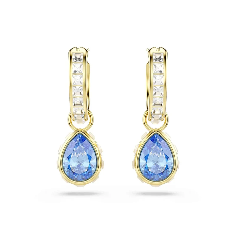 Swarovski Chroma Ohrringe in Goldoptik mit blauen Kristallen 5757815