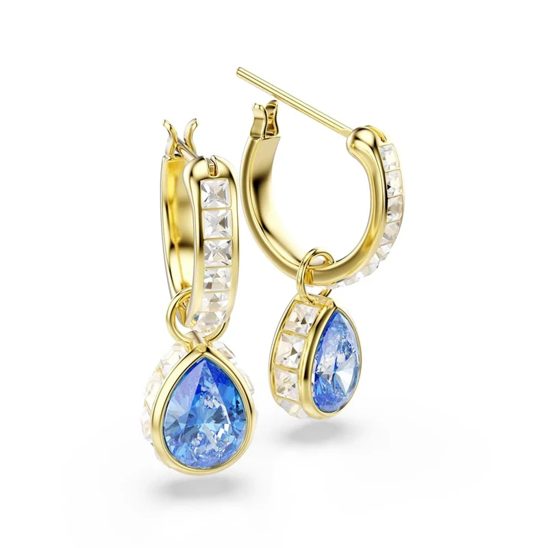 Swarovski Chroma Ohrringe in Goldoptik mit blauen Kristallen 5757815