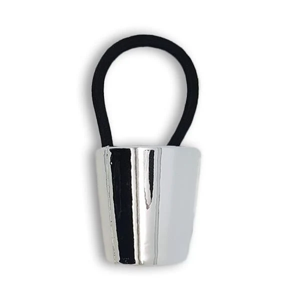 Haargummi mit Manschette – Silber
