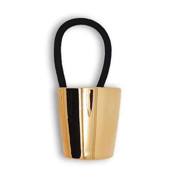 Haargummi mit Haarring – goldfarben