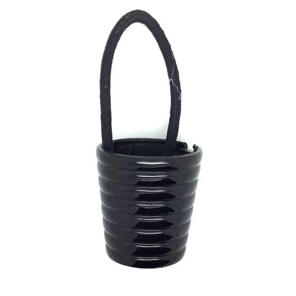 Konische Haarmanschette für den Pferdeschwanz in Schwarz von Fashiongirl