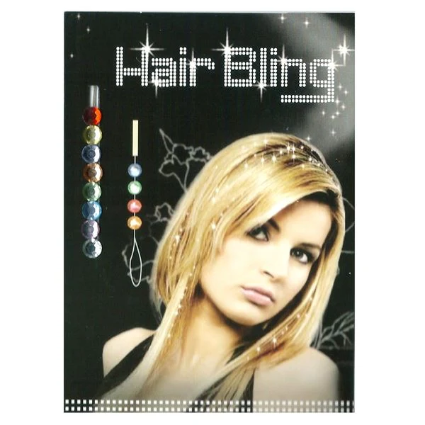 Haar-Strass – 8 farbige Kristall-Diamanten