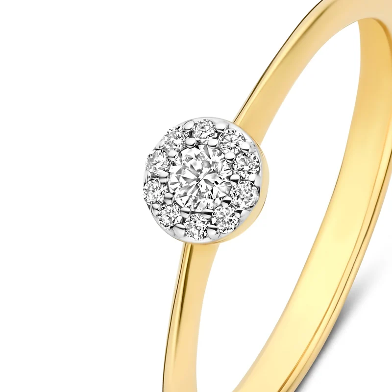 Isabel Bernard De la Paix Viviane 14 Karat Goldring mit Diamant 0.11 ct IBD330037-50