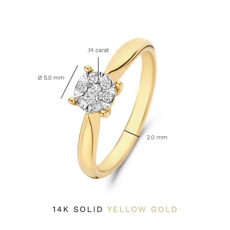 Isabel Bernard De la Paix Hanaé 14 Karat | Gold Ring | Diamant 0.14 Karat | IBD330008-60