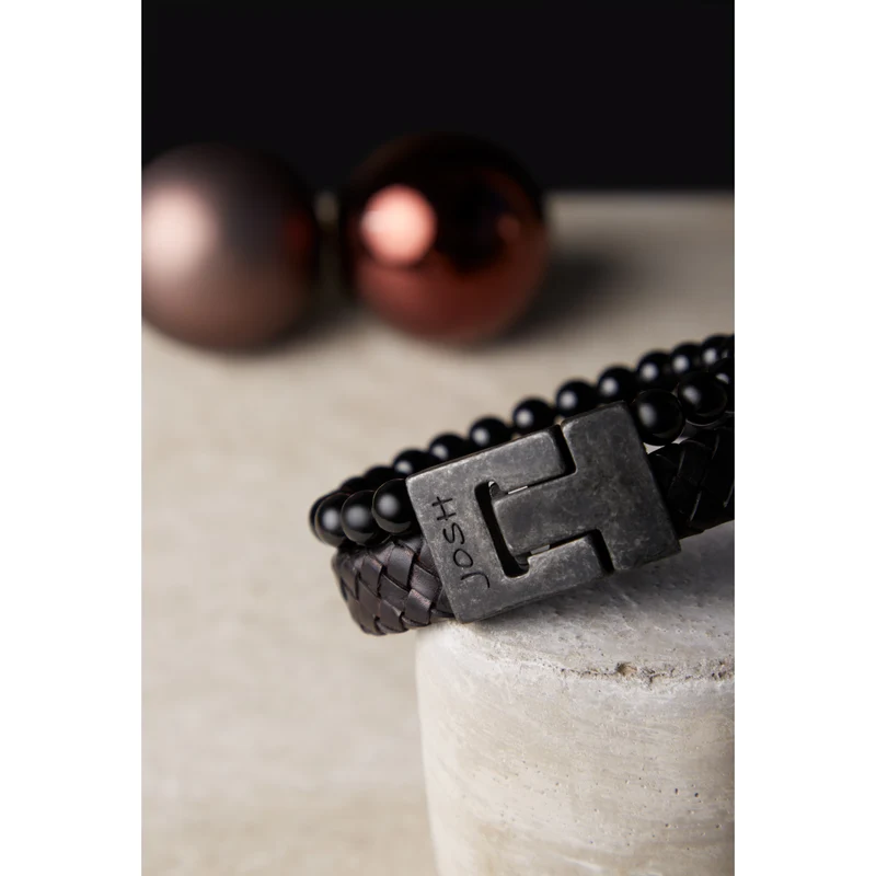Josh herren Armband Schwarz 24966-BRA-VB/BLACK/L