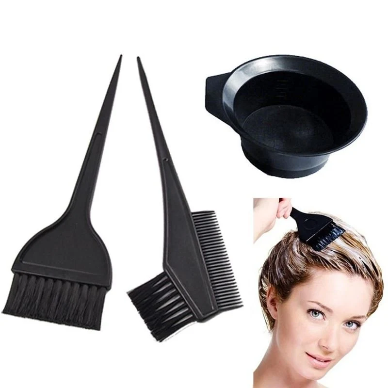 Haarfärbeset – 3 Pinsel & 1 Farbschale