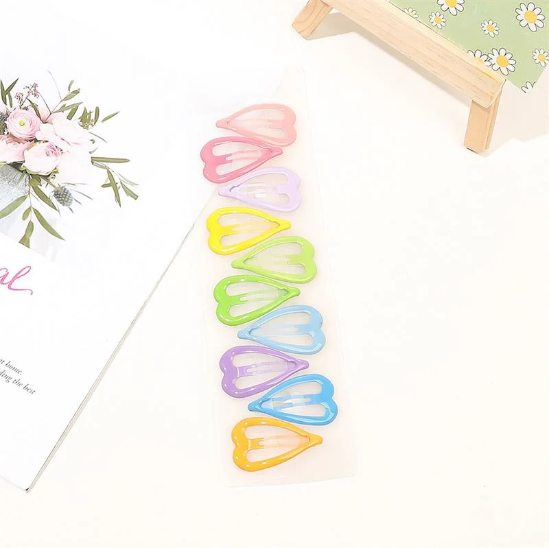 Haarspangen – Herz – Pastellfarben – 10er Pack