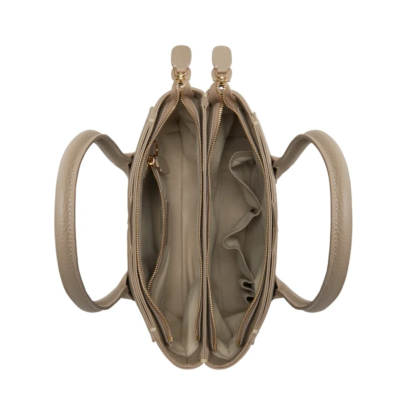 Isabel Bernard Honoré Cloe Midi Taupe Kalbsleder Handtaschen IB25082-078
