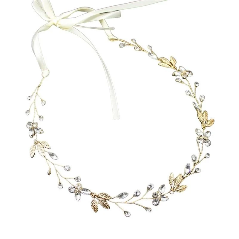 Haarspange – goldfarben mit Strass und Kristall