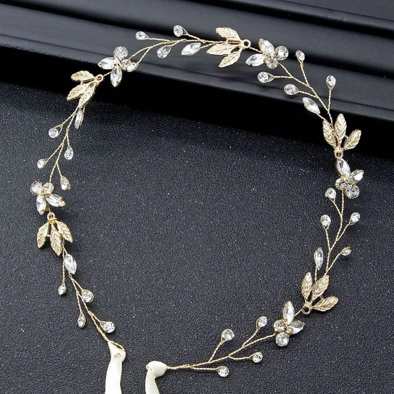 Haarspange – goldfarben mit Strass und Kristall