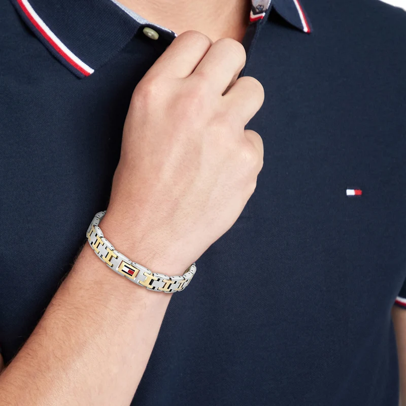 Tommy Hilfiger Edelstahl Bicolor Herren Gliederarmband TJ2790683