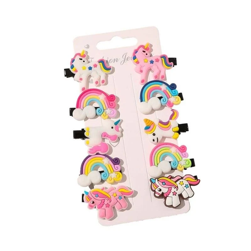 Haarspangen Set – SOHO Einhorn & Regenbogen – 10er Pack