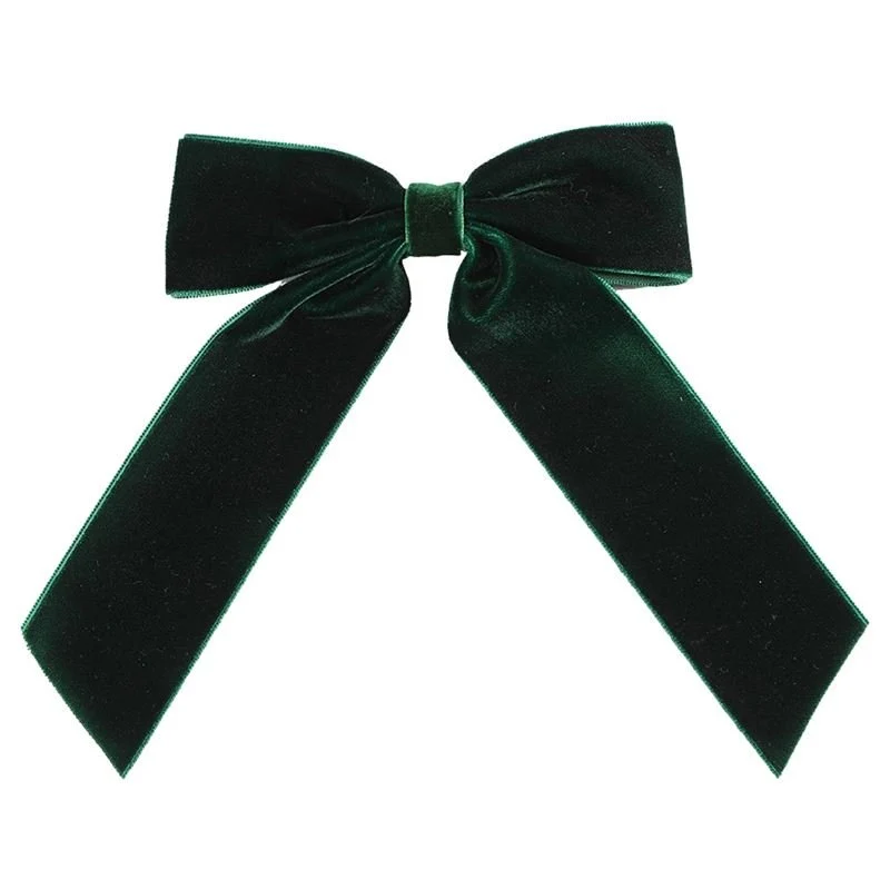 Soho Jane Velvet Bow Hair Clip - dunkelgrün