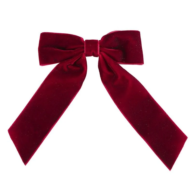 Soho Jane Velvet Bow Hair Clip - dunkelrot