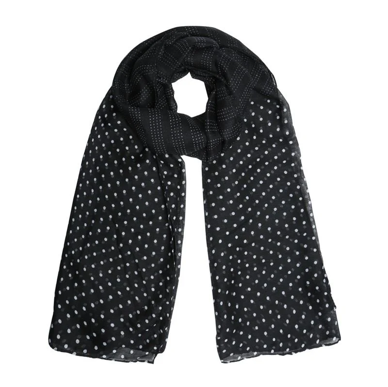 Halstuch mit Dots – Schwarz – 180 x 90 cm