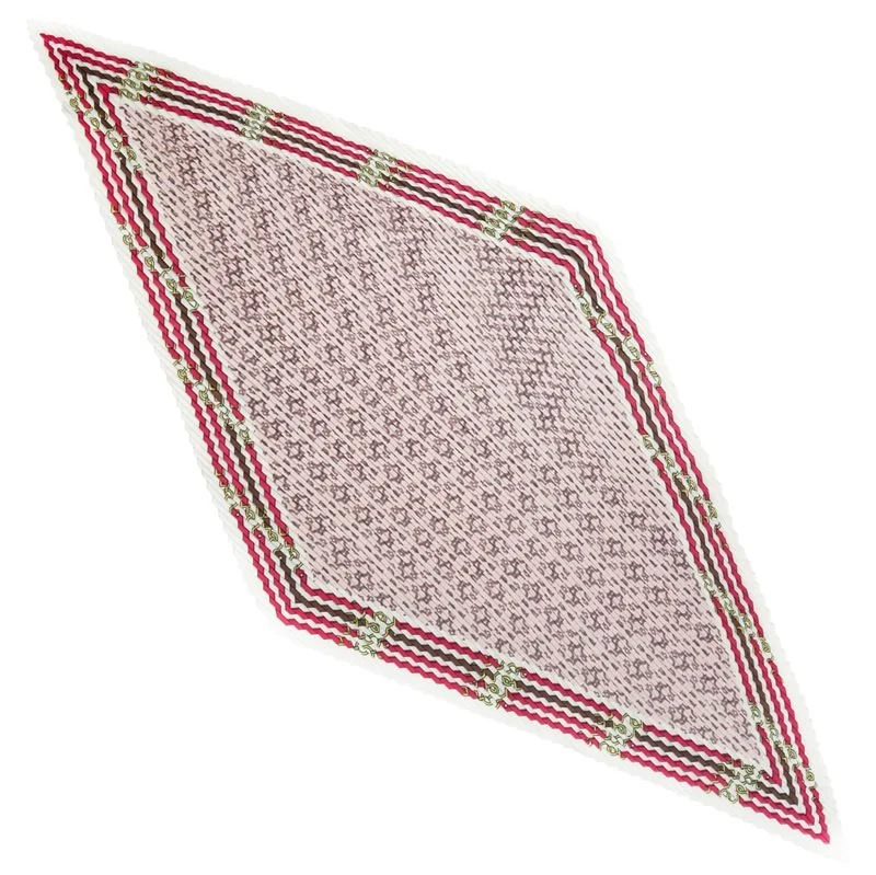 SOHO Halstuch – Diamantmuster Weiß/Rot 70x70cm