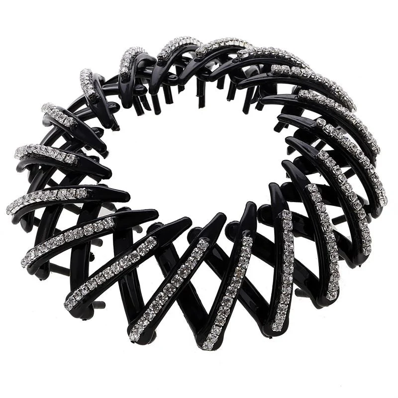 Pferdeschwanz-Spiralspange – Silber mit Strass