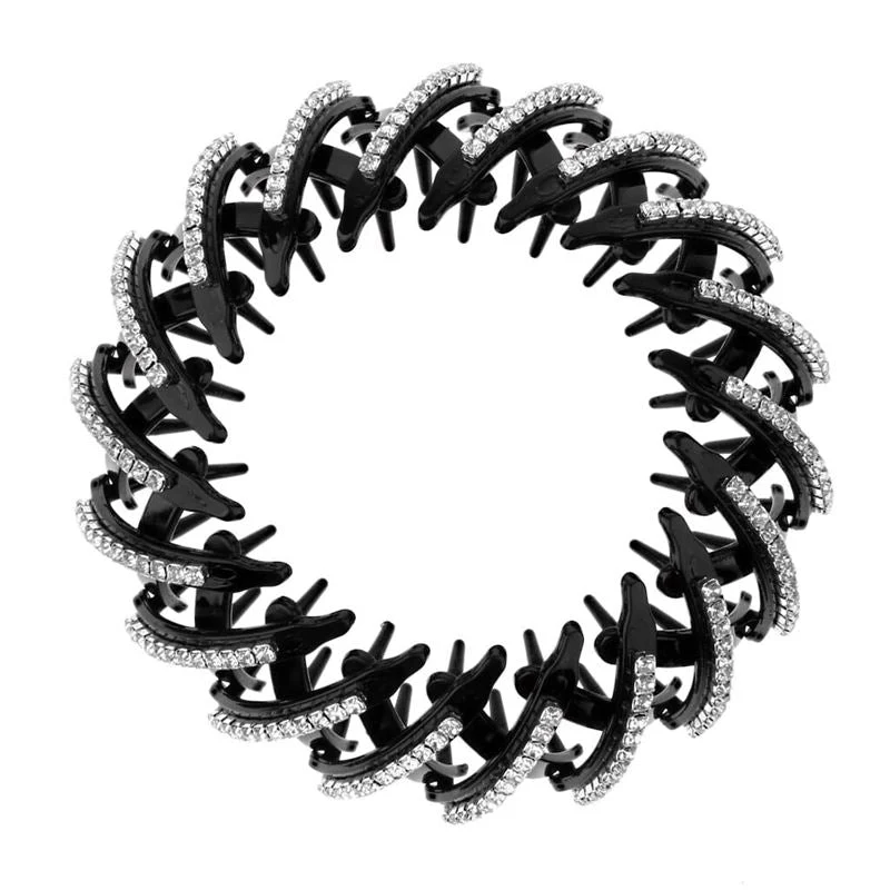 Pferdeschwanz-Spiralspange – Silber mit Strass