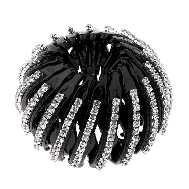 Pferdeschwanz-Spiralspange – Silber mit Strass