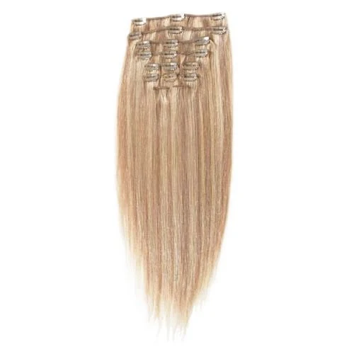 Clip-in-Extensions – blond Mix 18/613# – 50 cm Echthaar