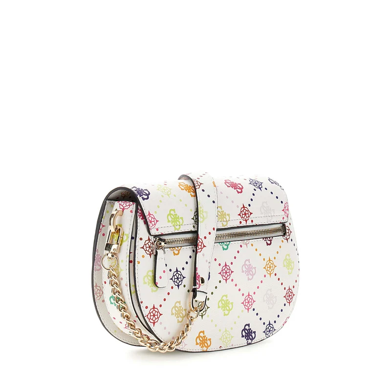 Guess Emelie Multi Logo Flap Shoulder Bag HWGM99-28200-MUO