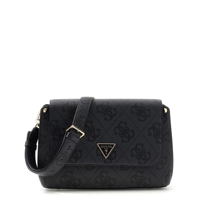 Guess Meridian II Coal Logo Flap Crossbody HWOS69-74200-CLO