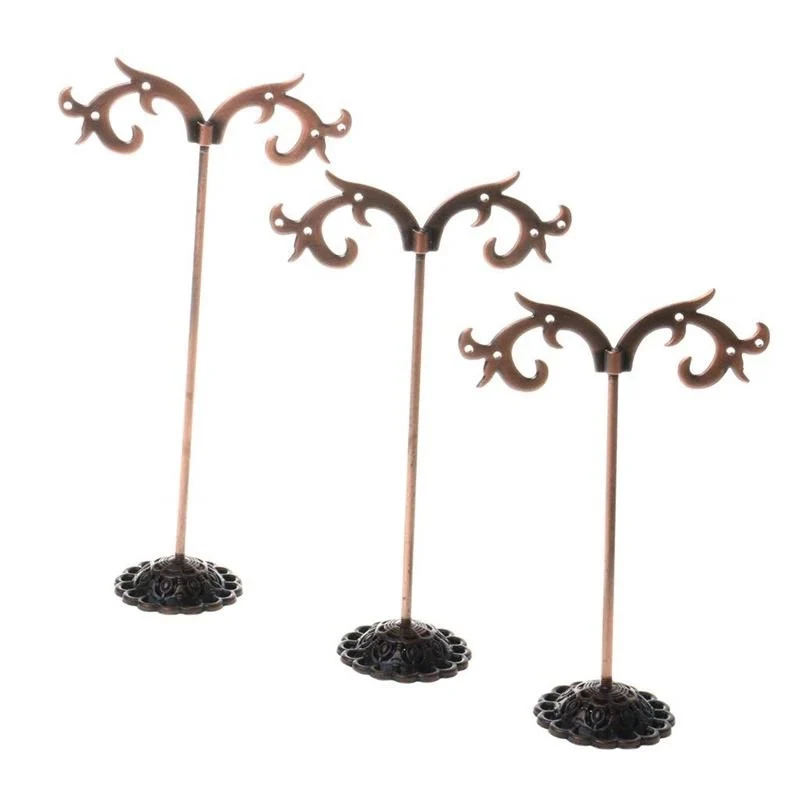 Schmuckbaum für Ohrringe – 3er Pack in Bronze-Optik