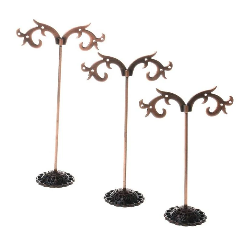 Schmuckbaum für Ohrringe – 3er Pack in Bronze-Optik