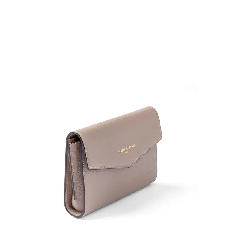 Isabel Bernard Honoré Lina Taupe Clutch Mit Abnehmbarer Schulterkette IB21135-078