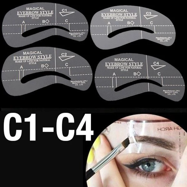 Augenbrauen Schablonen – 4er Pack für perfekte Brauen