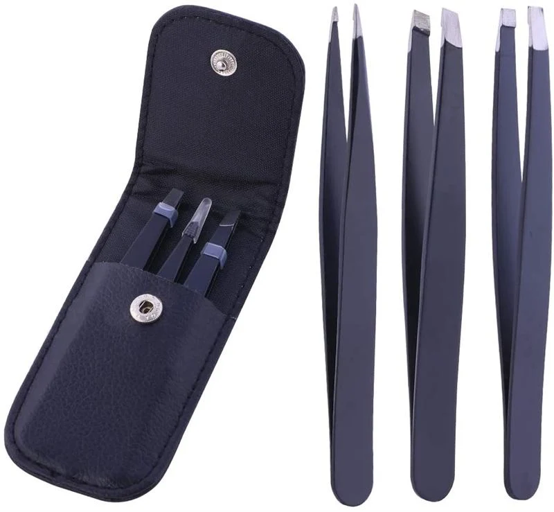 Pinzetten Set – 3er Pack mit Lederetui
