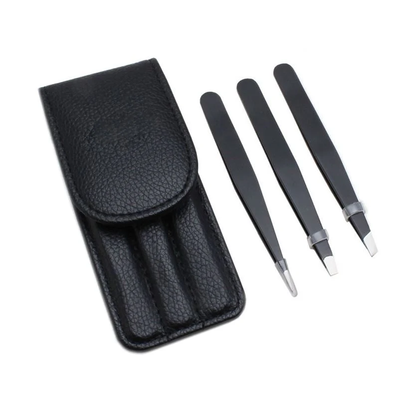 Pinzetten Set – 3er Pack mit Lederetui