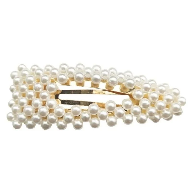 SOHO Haarspange mit Perlen – goldfarben, 7 cm