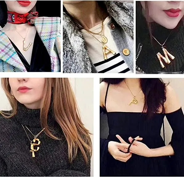 Buchstabenkette goldfarben – Buchstabe X im Bambus-Design