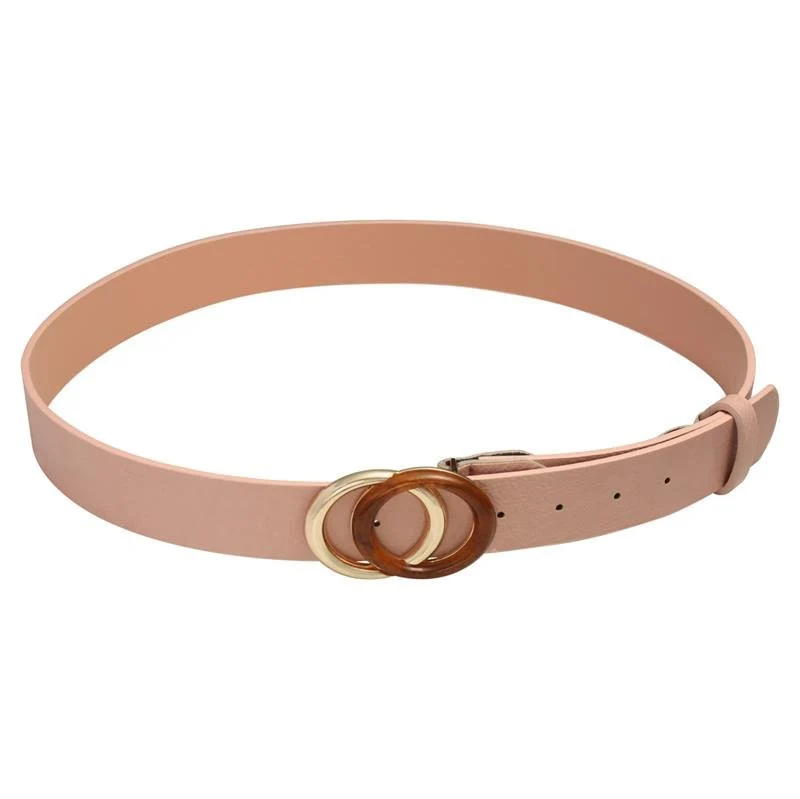 Gürtel für Damen – pink mit Doppelring-Schnalle