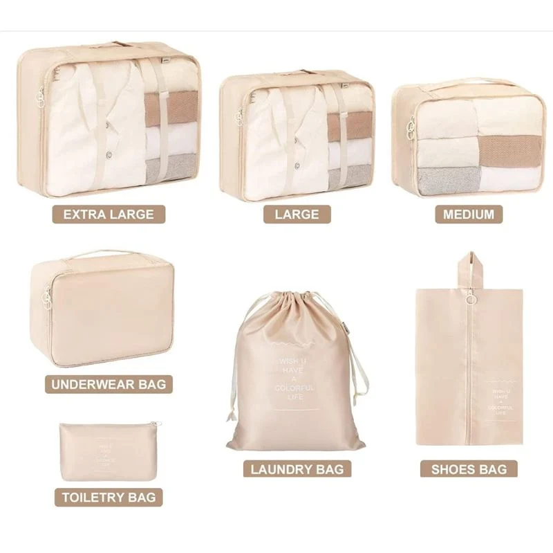 Packwürfel Set von UNIQ, 7 Teile, beige