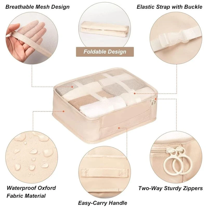 Packwürfel Set von UNIQ, 7 Teile, beige
