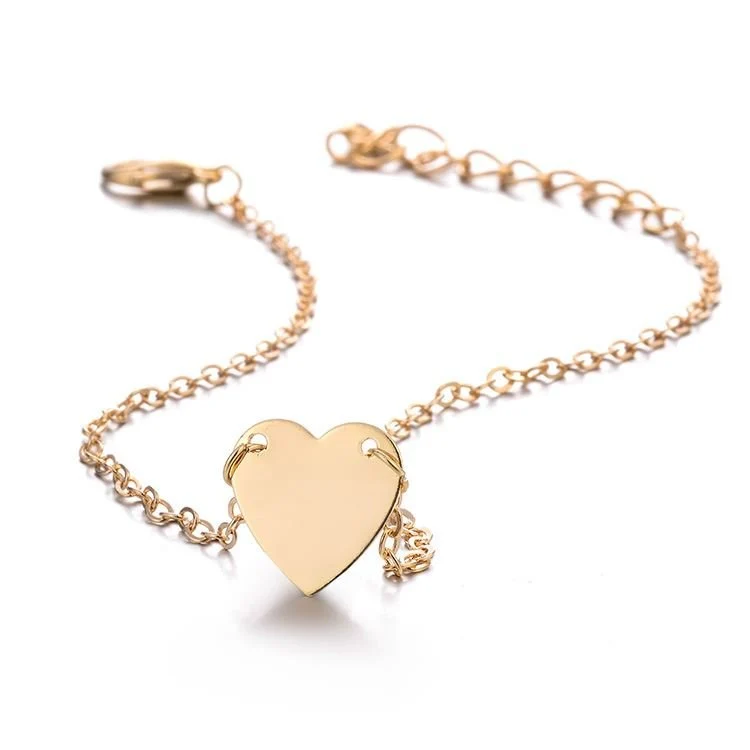 Fußkette mit Herz – goldfarben