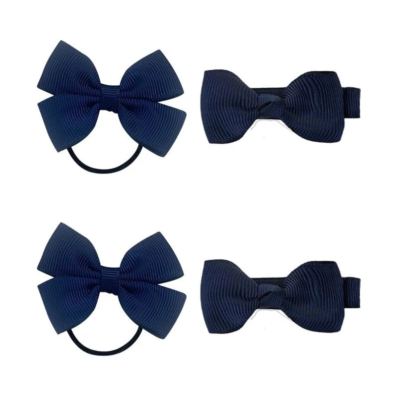 Haargummis und Haarspangen mit Schleifen, SOHO Kirby, Denim