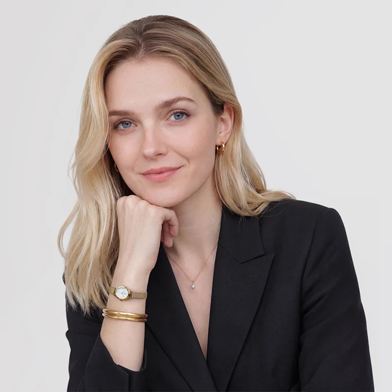 Daniel Wellington Ophelia Mini Mesh White Goldfarben Damenuhr DW00100939
