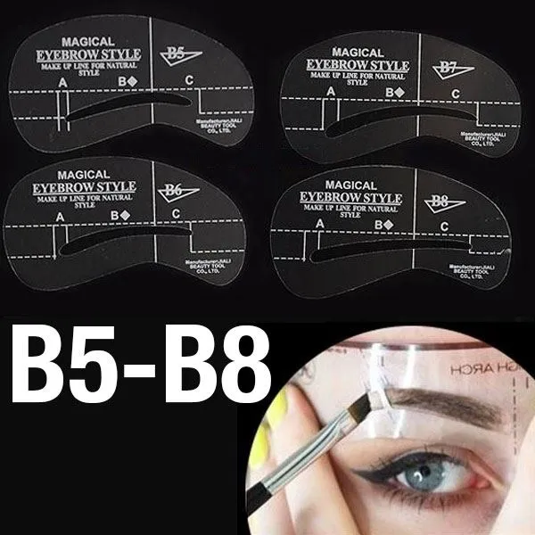 Augenbrauen Schablonen – 4er Pack für perfekte Brauen