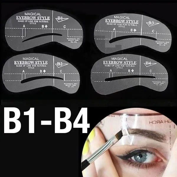 Augenbrauen Schablonen – 4er Set für perfekte Formen