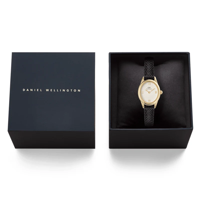 Daniel Wellington Ophelia Mini Black Lizard Goldfarben Damen Uhr DW00100890