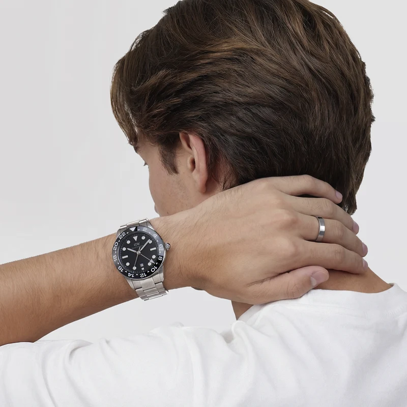Daniel Wellington Iconic Link Schwarze Keramiklünette Herren Uhr DW00100919