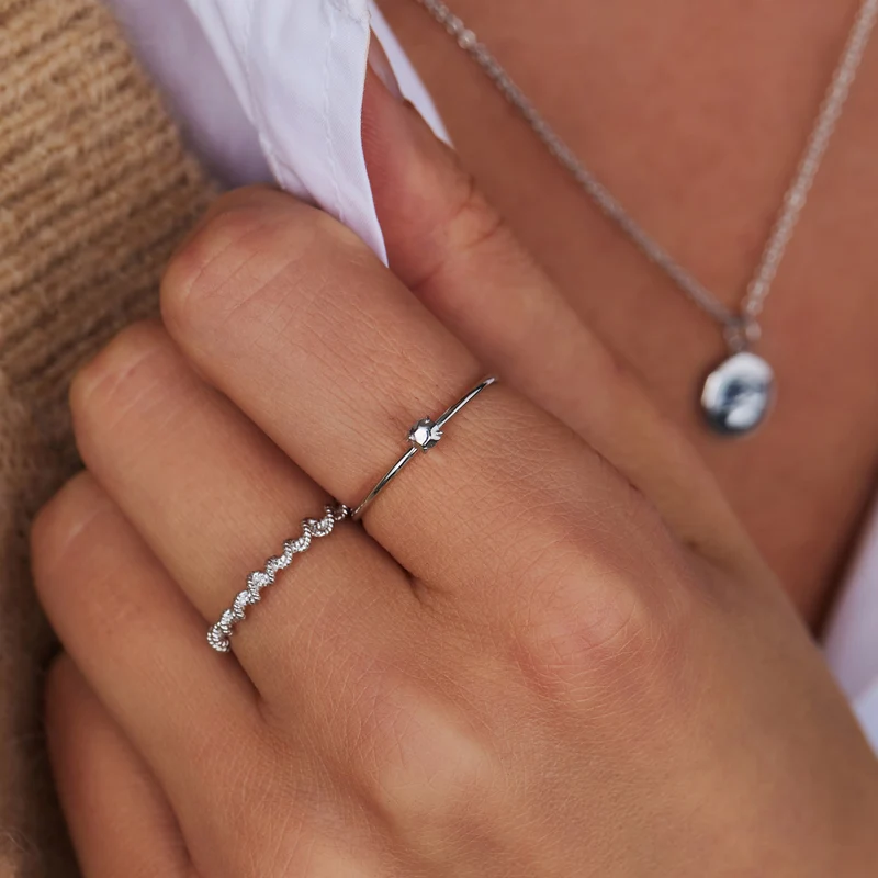 Violet Hamden Sisterhood Lunar 925 Sterling Silberner Gedrehter Ring VH33005-50